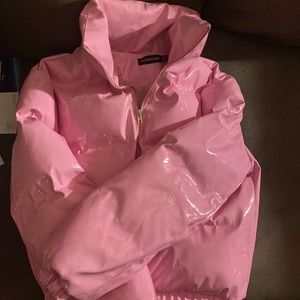Plastic, pink bubble coat